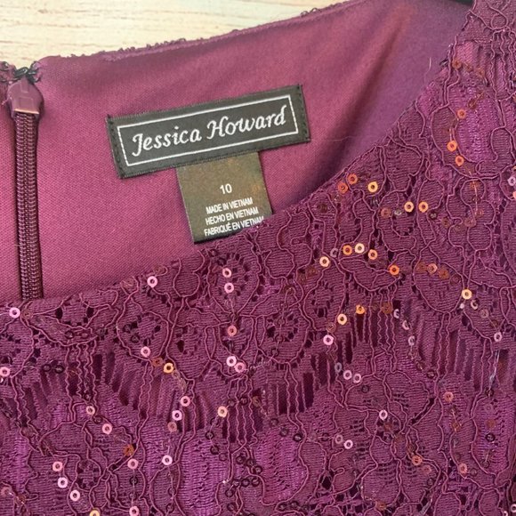 Jessica Howard Purple Lace Dress - Picture 9 of 10